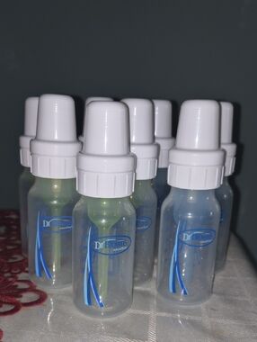 Clear Baby Bottles with White Caps (Set of 8)